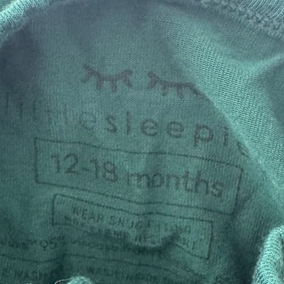 Little Sleepies Dark Green Zippy Pajamas Size 12-18M - Picture 4 of 4
